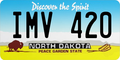 ND license plate IMV420