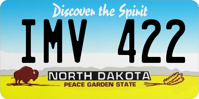 ND license plate IMV422