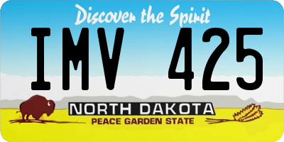 ND license plate IMV425