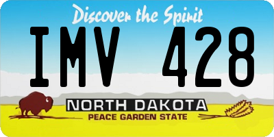ND license plate IMV428