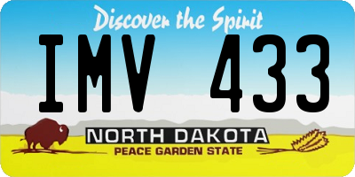 ND license plate IMV433