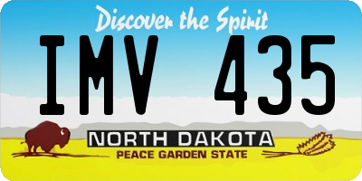 ND license plate IMV435