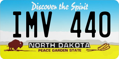 ND license plate IMV440