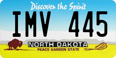 ND license plate IMV445