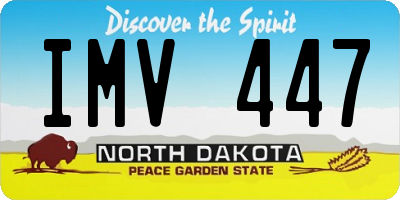 ND license plate IMV447