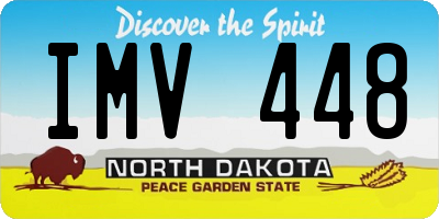 ND license plate IMV448