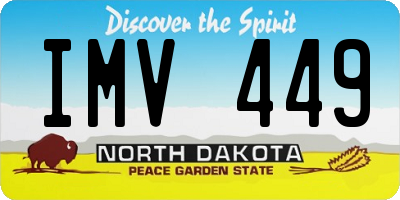 ND license plate IMV449