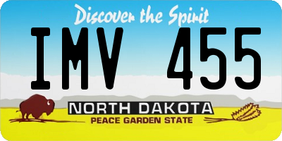 ND license plate IMV455