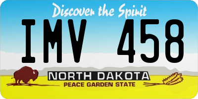 ND license plate IMV458