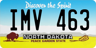 ND license plate IMV463