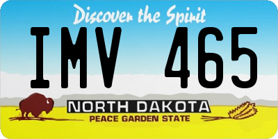 ND license plate IMV465
