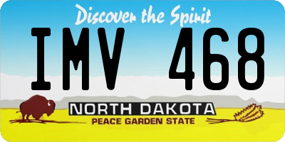 ND license plate IMV468