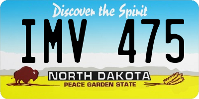 ND license plate IMV475