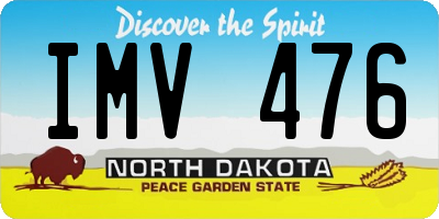 ND license plate IMV476