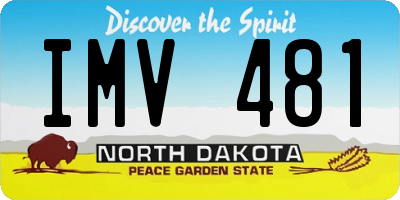 ND license plate IMV481
