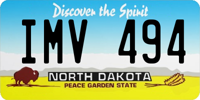 ND license plate IMV494