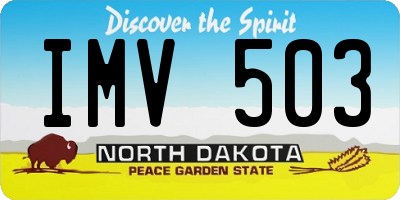 ND license plate IMV503