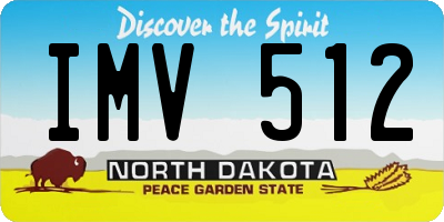 ND license plate IMV512