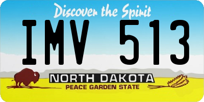 ND license plate IMV513