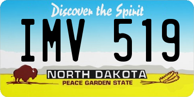 ND license plate IMV519
