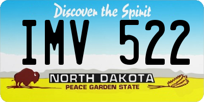 ND license plate IMV522