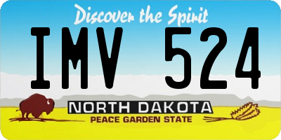 ND license plate IMV524