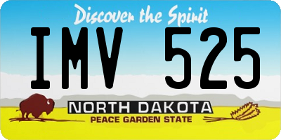ND license plate IMV525