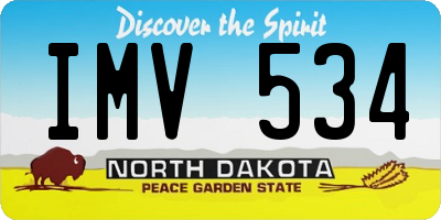 ND license plate IMV534