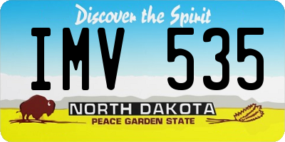 ND license plate IMV535