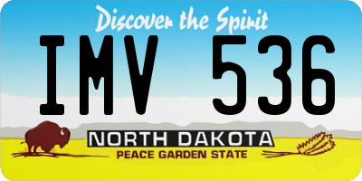 ND license plate IMV536