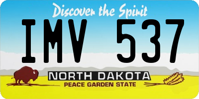 ND license plate IMV537
