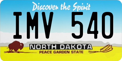 ND license plate IMV540