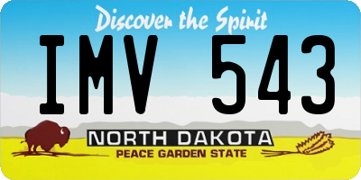 ND license plate IMV543