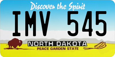 ND license plate IMV545