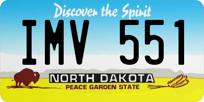 ND license plate IMV551