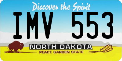 ND license plate IMV553