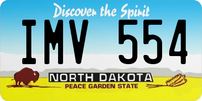 ND license plate IMV554