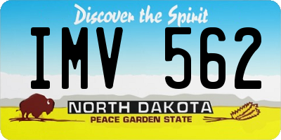 ND license plate IMV562