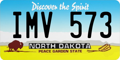 ND license plate IMV573
