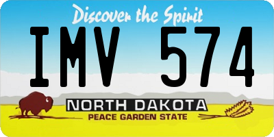 ND license plate IMV574