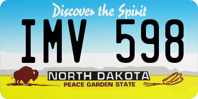 ND license plate IMV598