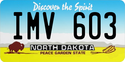 ND license plate IMV603
