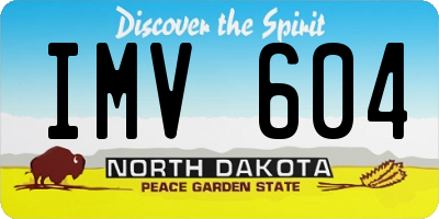 ND license plate IMV604