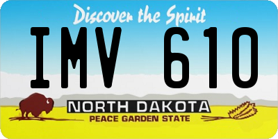 ND license plate IMV610