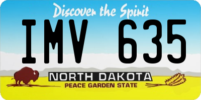 ND license plate IMV635