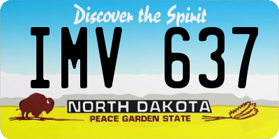 ND license plate IMV637
