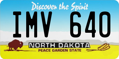 ND license plate IMV640