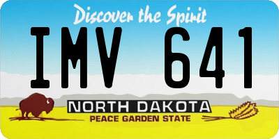 ND license plate IMV641
