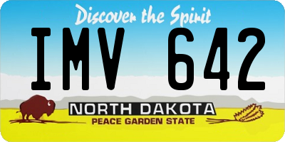 ND license plate IMV642