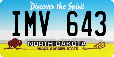 ND license plate IMV643